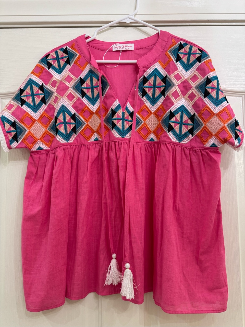 Boutique Pink Embroidered